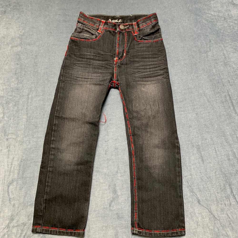 Sons Of Anarchy Straight Jeans Womens 7 Gray Denim Studded Pockets Embroidered